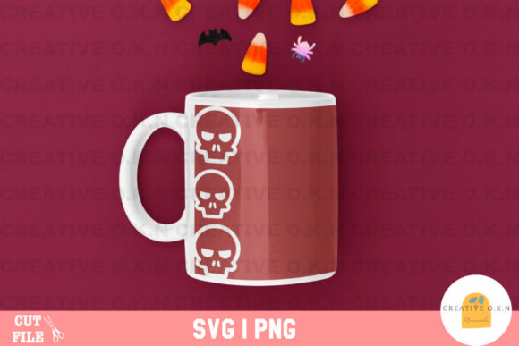 Cricut Mug Press Halloween Skull Graphics