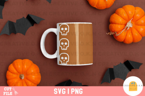 Cricut Mug Press Svg Halloween Skull Graphics