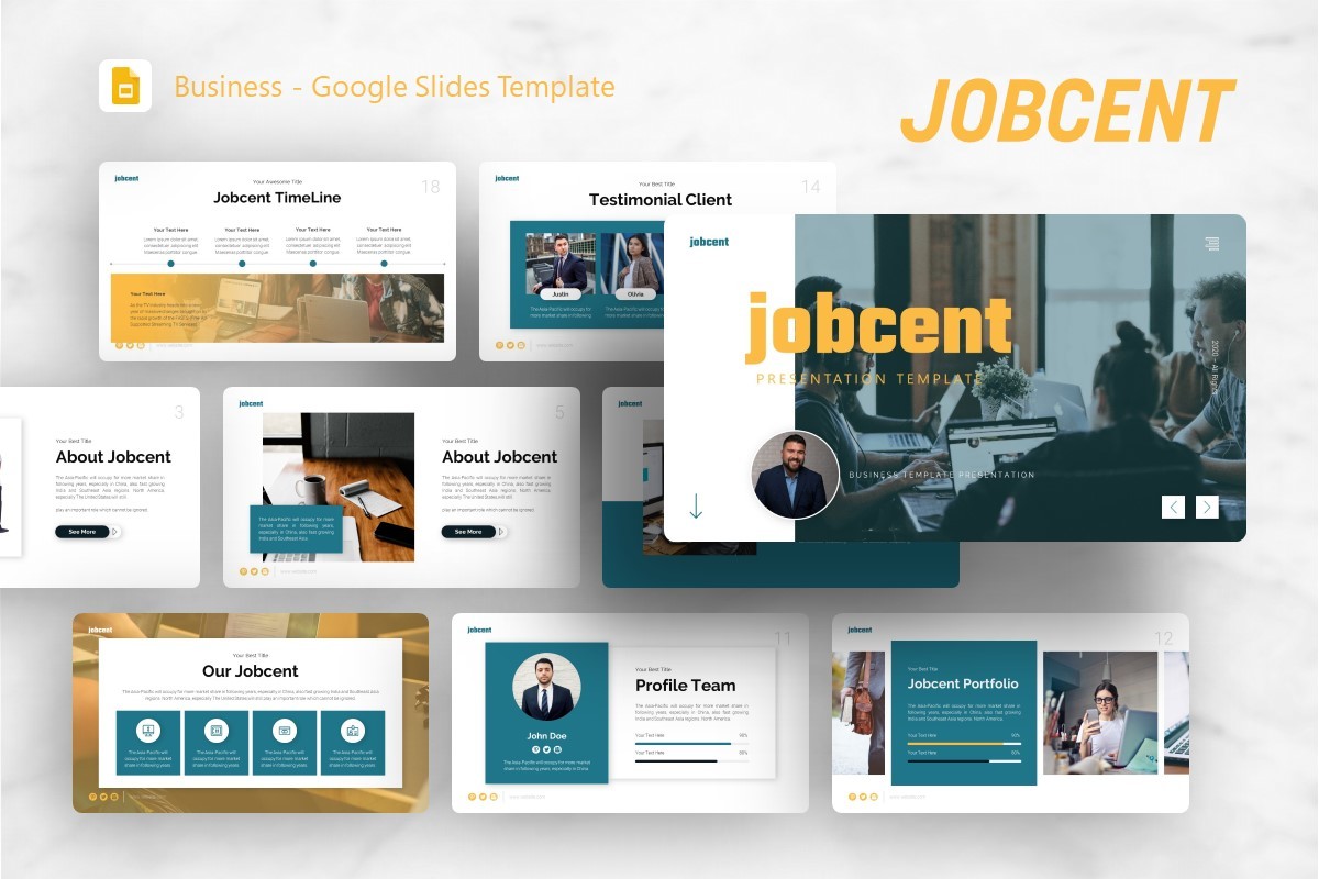 Google Slides Template - Jobcent Graphic by SlideThrive · Creative Fabrica