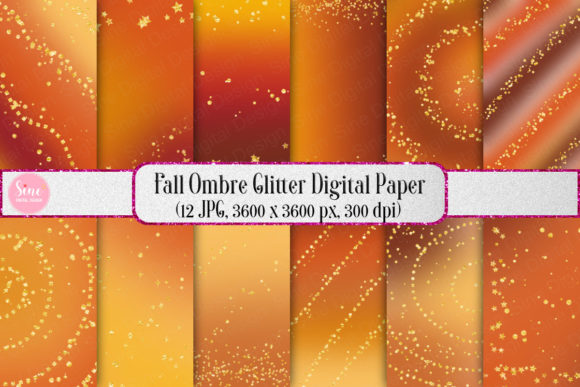 Fall Ombre Glitter Digital Papers