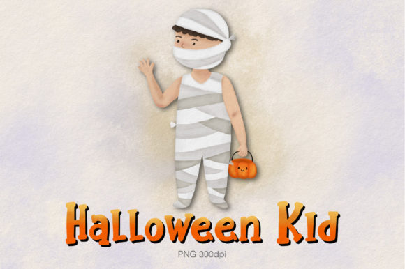 Halloween Kid Clipart Afbeelding Afdrukbare Illustraties Door MinMin