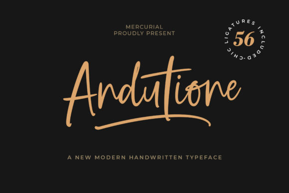 Andutione Script & Handwritten Font By Mercurial