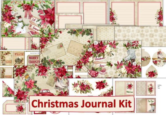Christmas Journal Kit with Ephemera.