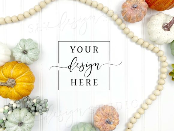Fall Background Flatlay Backdrop Pumpkin