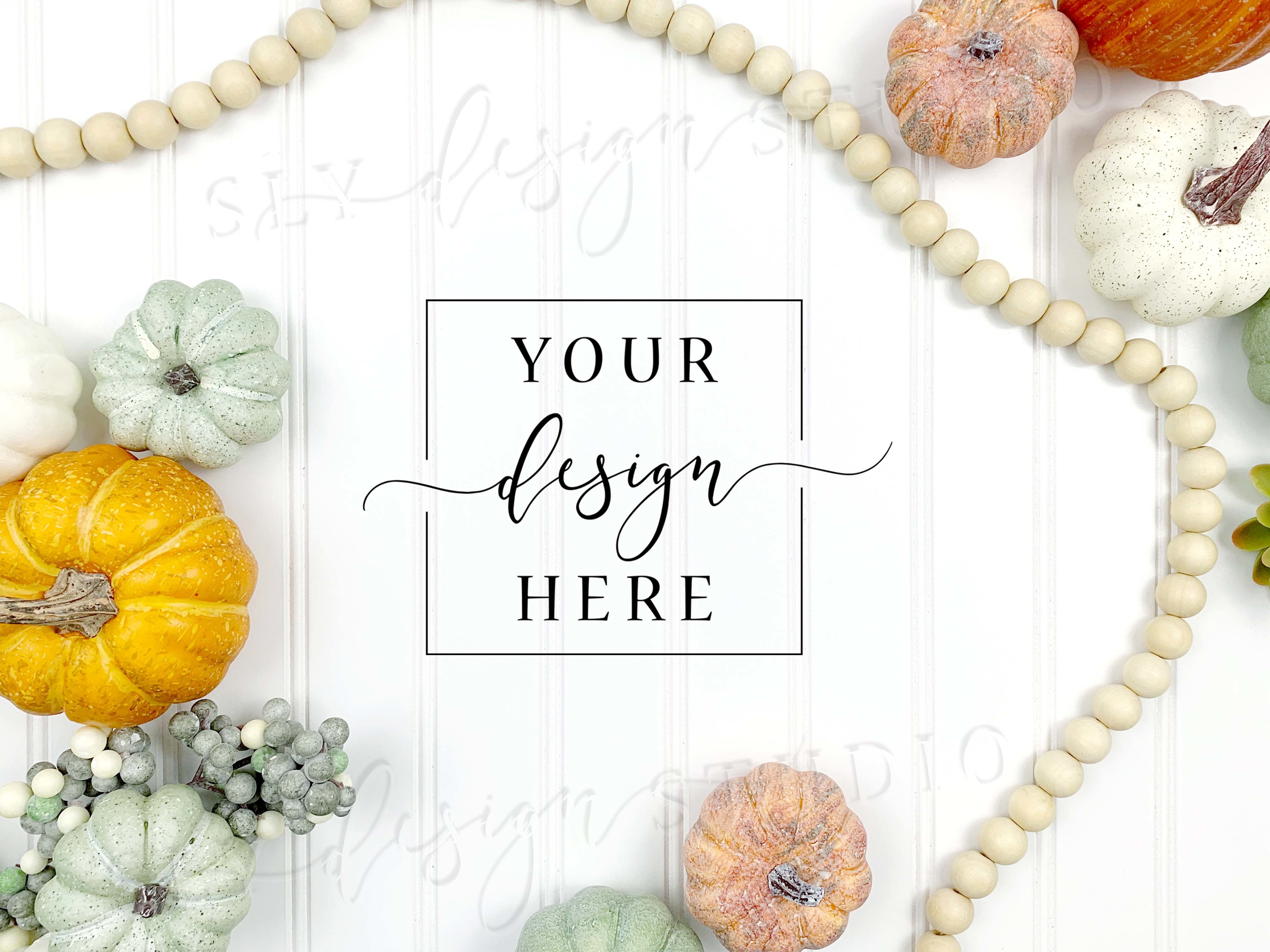 Fall Background Flatlay Backdrop Pumpkin