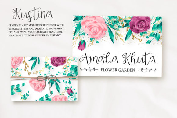 Kustina Script Font PNG with transparent background - Preview 3