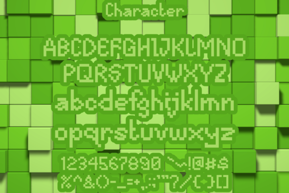 Pixel Wow Font PNG with transparent background - Preview 3
