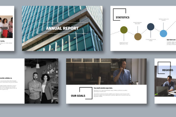 Preview of Annual Report Presentation Set business report presentation template