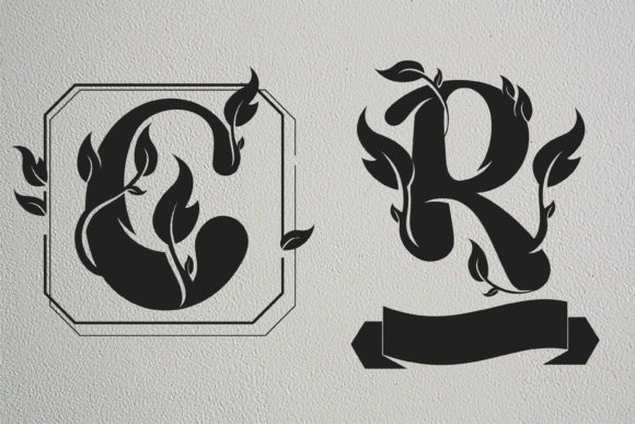 Cheerful Flora Monogram Font - Preview 1