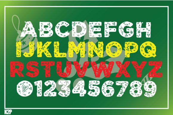 Christmas Trees Font PNG with transparent background - Preview 1