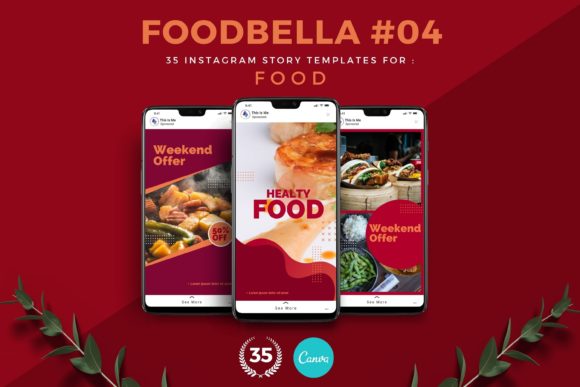 Preview of Foodbella Four Instagram Story Template food social media design template