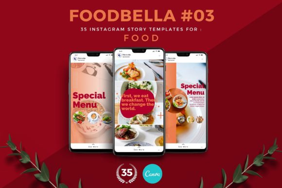 Preview of Foodbella Three Instagram Story Template food social media design template