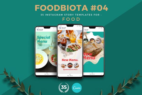 Preview of Foodbiota Four Instagram Story Templates food social media design template
