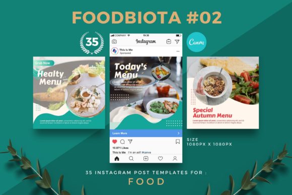 Preview of Foodbiota Two - Instagram Post Templates food social media design template