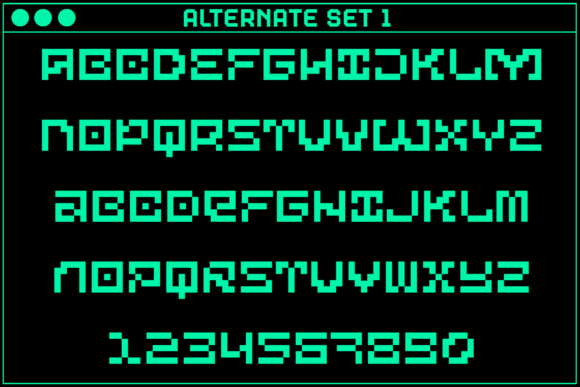 Gamer Cryptic Font PNG with transparent background - Preview 2