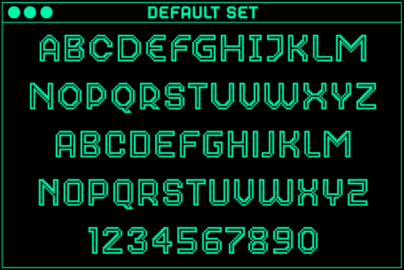 Gamer Inline Font PNG with transparent background - Preview 1