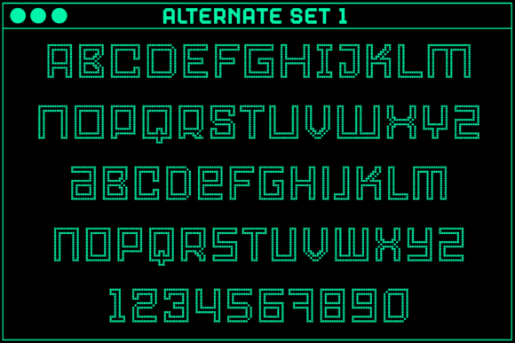 Gamer Inline Squares Font PNG with transparent background - Preview 2