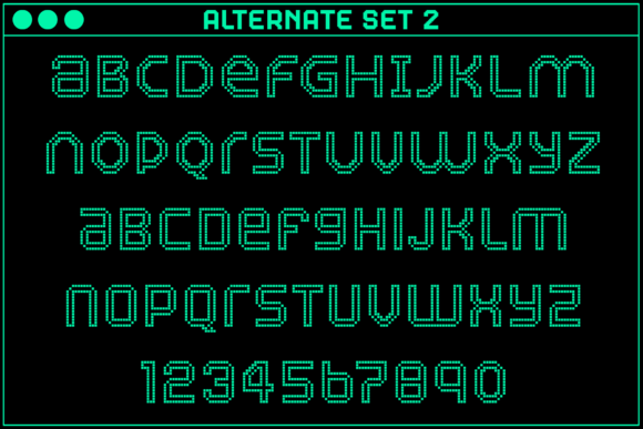 Gamer Inline Squares Font PNG with transparent background - Preview 3