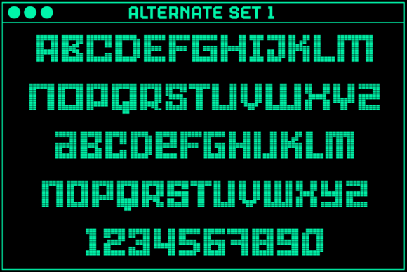Grid Alternate Font PNG with transparent background - Preview 2