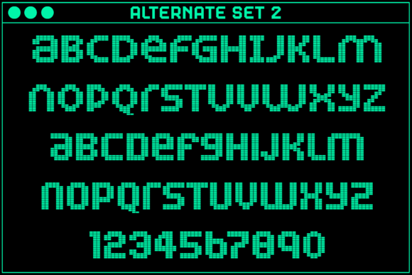 Grid Alternate Font PNG with transparent background - Preview 3