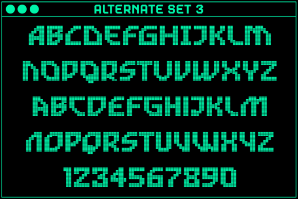 Grid Alternate Font PNG with transparent background - Preview 4