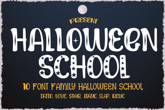 Halloween School Font PNG with transparent background - Preview 1