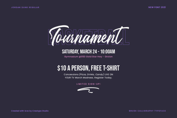 Jordan Dunk Font PNG with transparent background - Preview 3