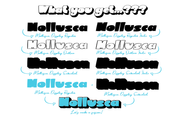 Mollusca Trio Font PNG with transparent background - Preview 4