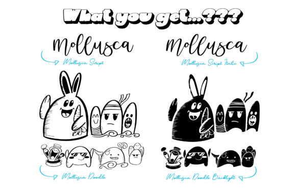 Mollusca Trio Font PNG with transparent background - Preview 5