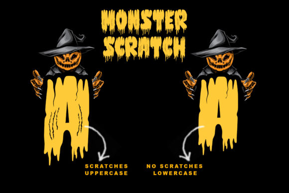 Monster Scratch Font PNG with transparent background - Preview 6