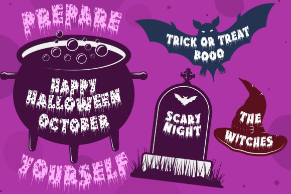 Hello Zombie Font PNG with transparent background - Preview 3