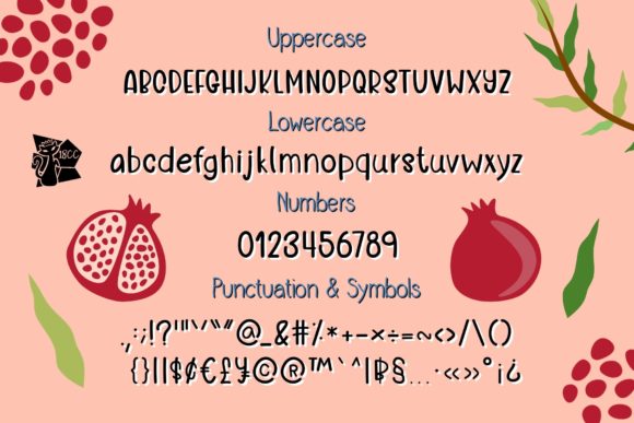 Pomegranate Font PNG with transparent background - Preview 1