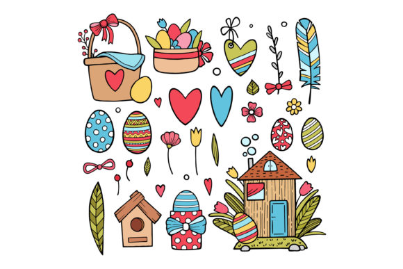 Set of Cute Easter Elements