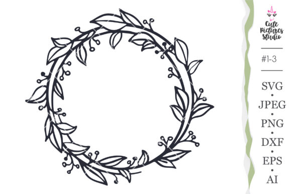 Monogram Frame Wreath Cricut Svg Graphics