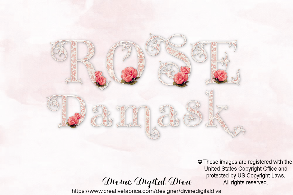 Recency Core Alphabet Letters Pink Roses Graphic by DivineDigitalDiva ...
