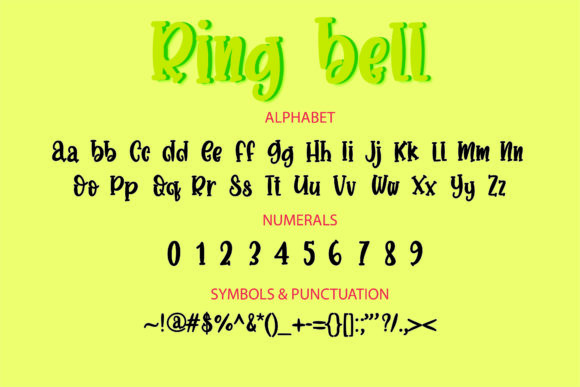 Ring Bell Font PNG with transparent background - Preview 1