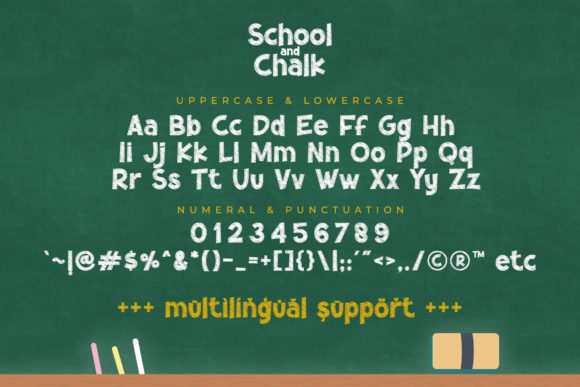School and Chalk Font PNG with transparent background - Preview 6