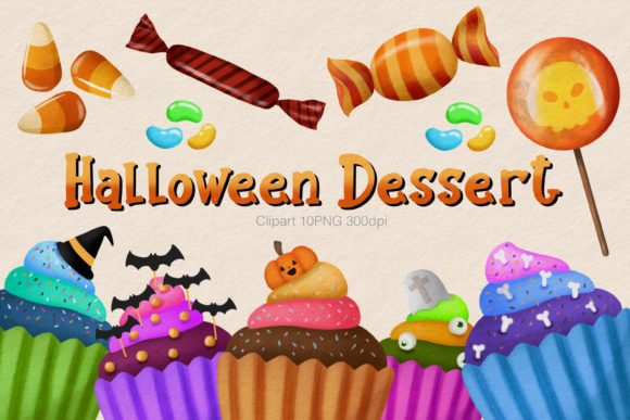 Halloween Dessert Clipart Grafik Druckbare Illustrationen Von MinMin