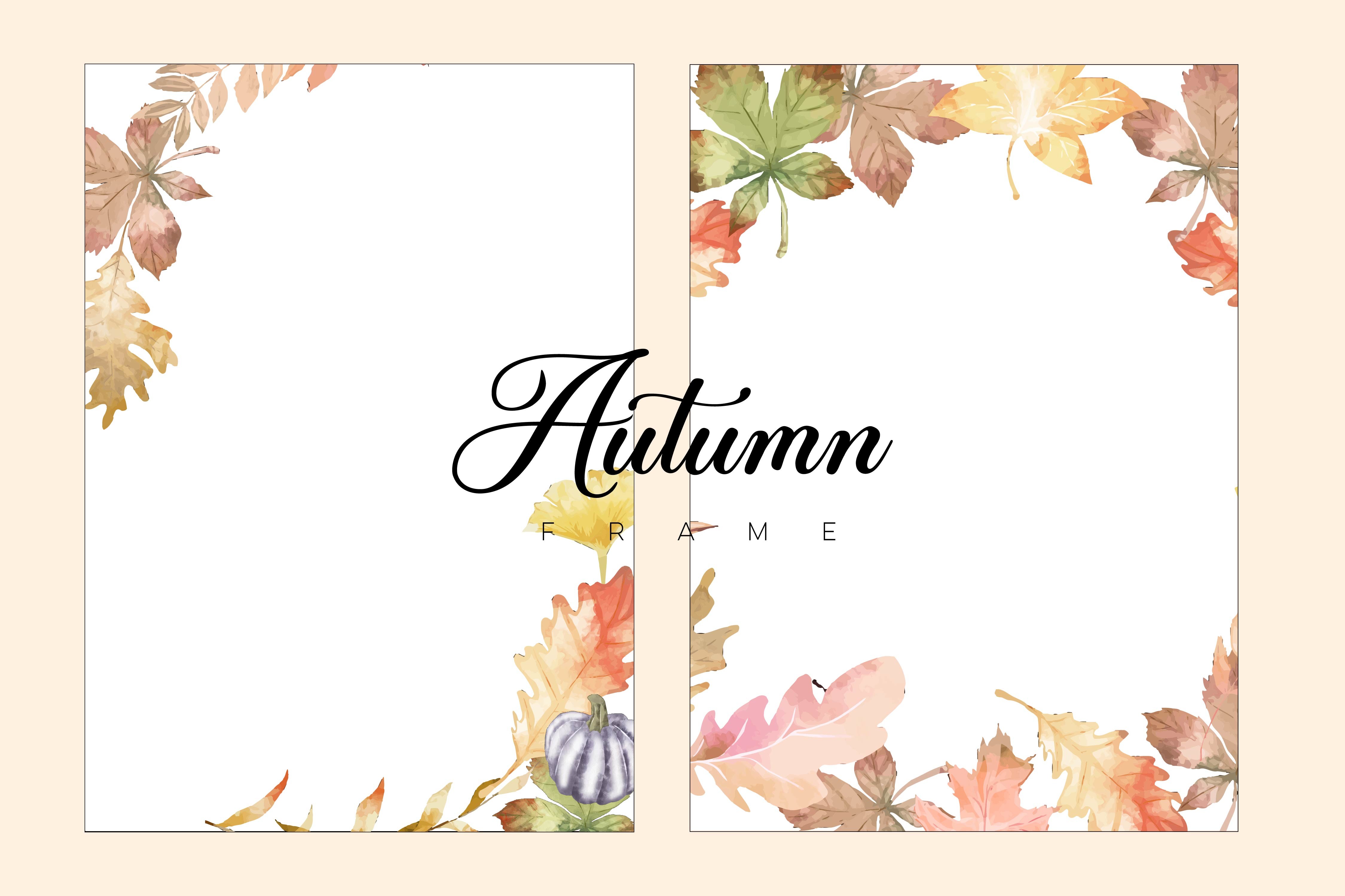 Autumn Watercolor Frames Graphic by Dzynee · Creative Fabrica