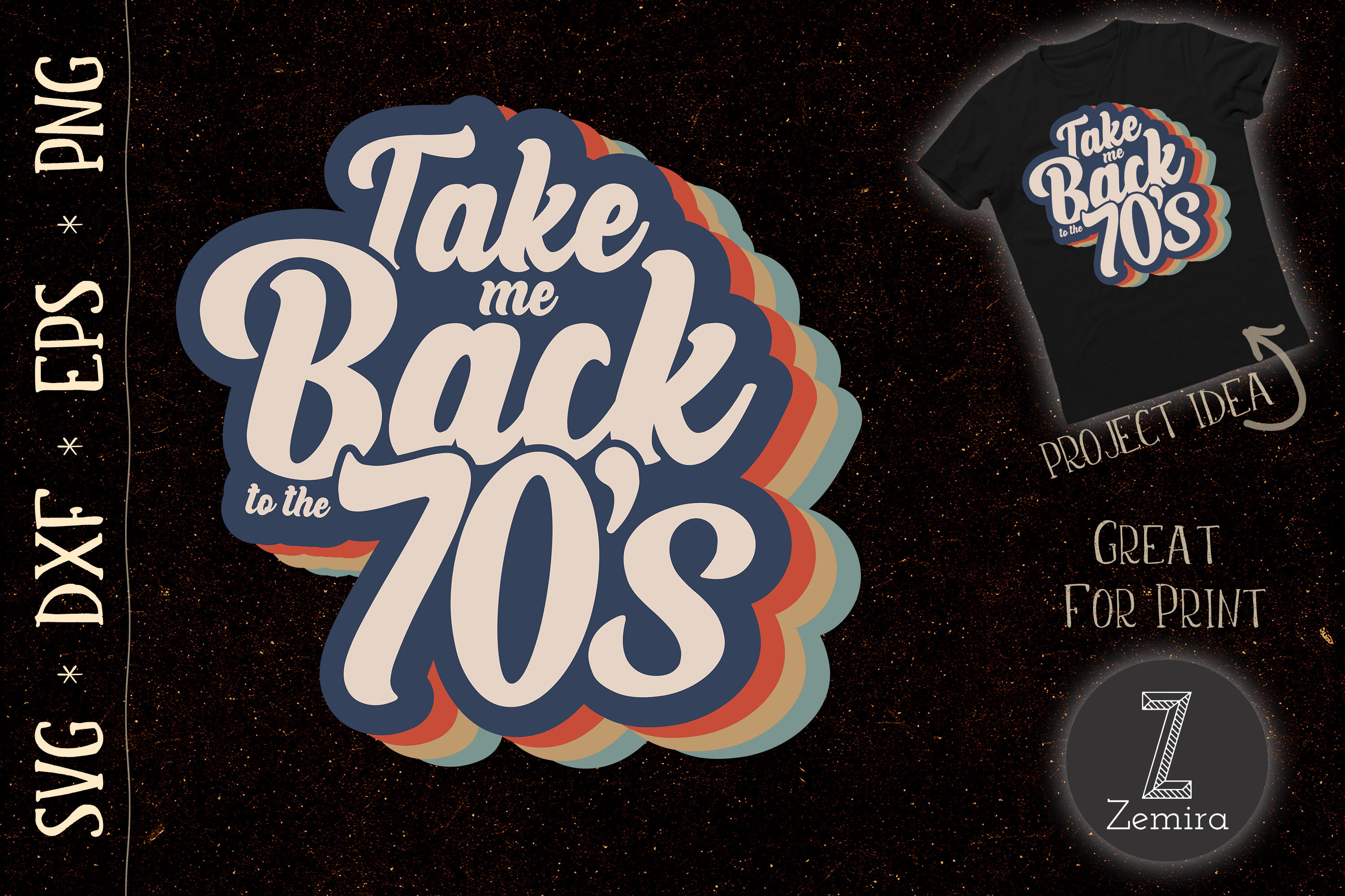 Take Me Back to the 70s Graphic by Zemira · Creative Fabrica