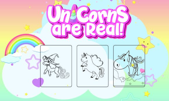 Unicorn Coloring Pages - KDP Interior Graphic by design zone · Creative ...