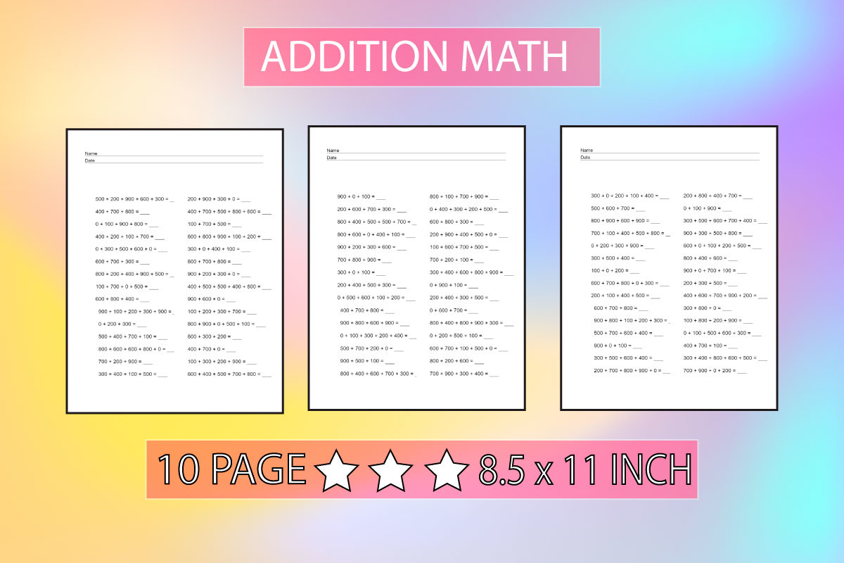 PRINTABLE ADDITION CREATIVE WORKSHEET Graphic by ElimesherStudio ...
