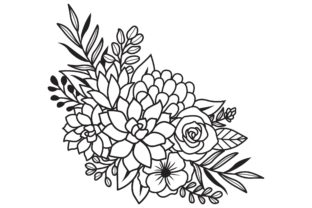 Succulent Svg Flower Bouque Svg Flower Graphic by Dakhashop  Creative  Fabrica