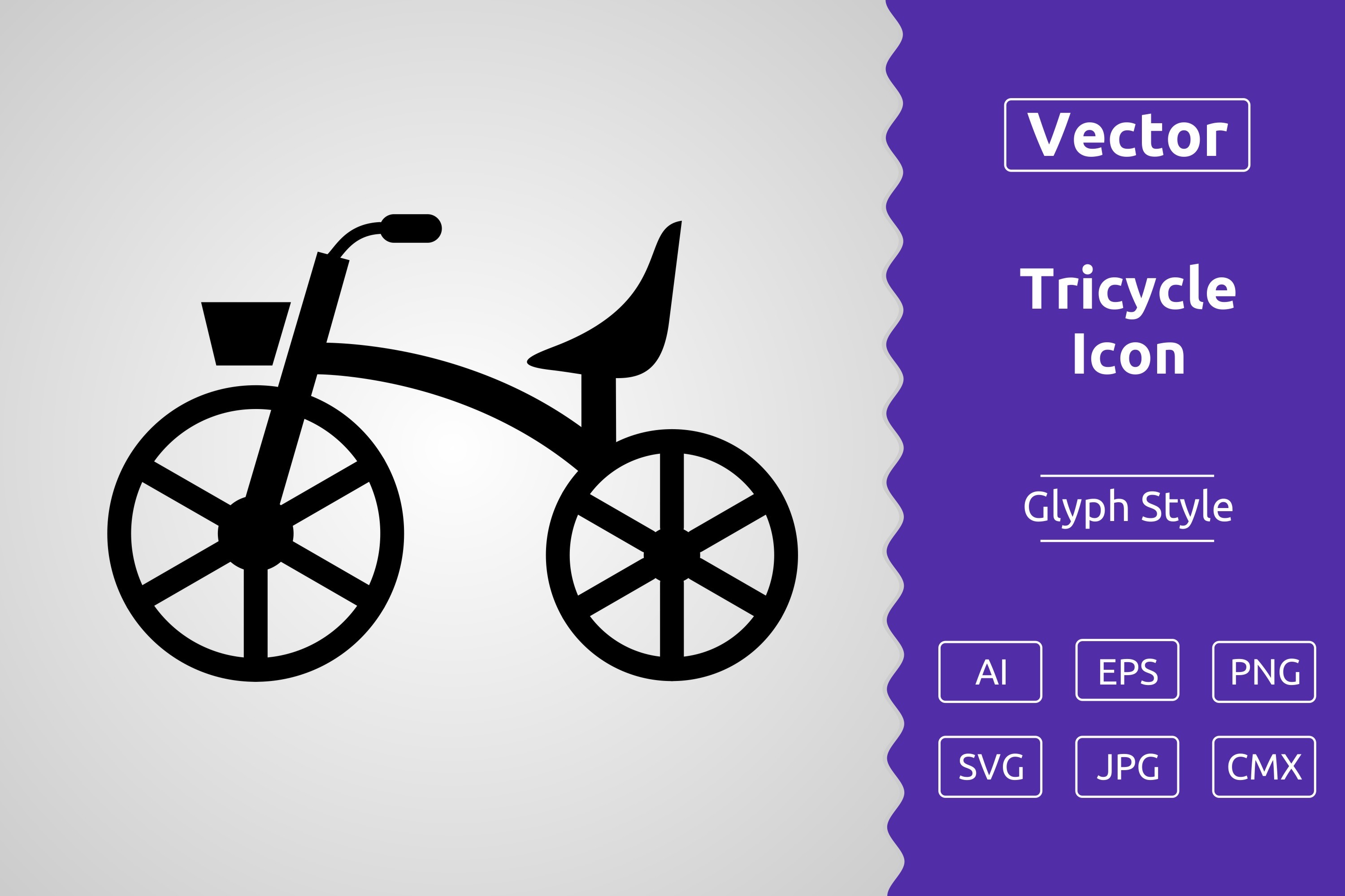 Vector Tricycle Glyph Icon Graphic by Muhammad Atiq · Creative Fabrica