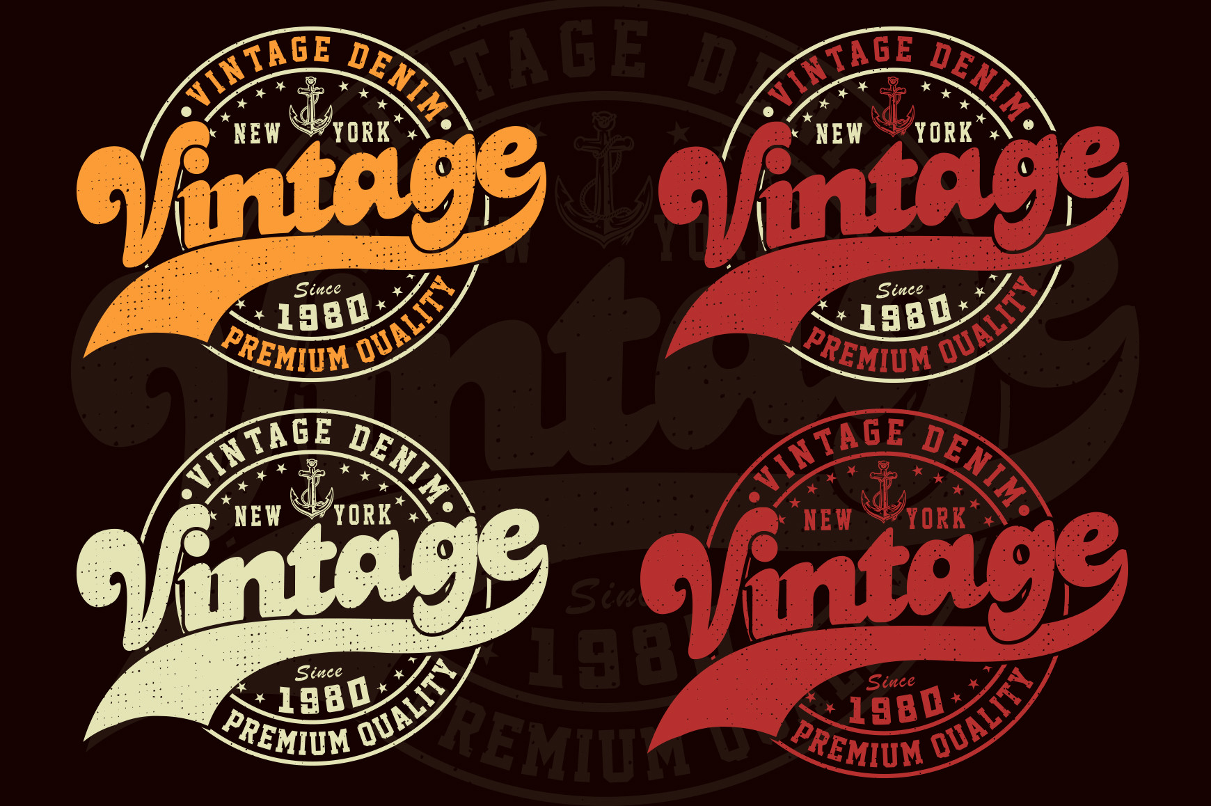 Vintage New York T Shirt Design Pack. Graphic by mdnurulafsar474 