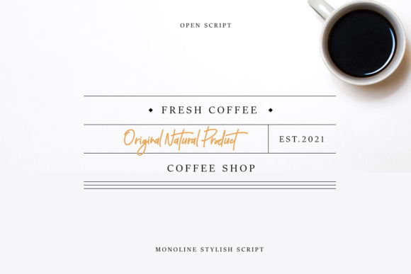 Open Script Font PNG with transparent background - Preview 2
