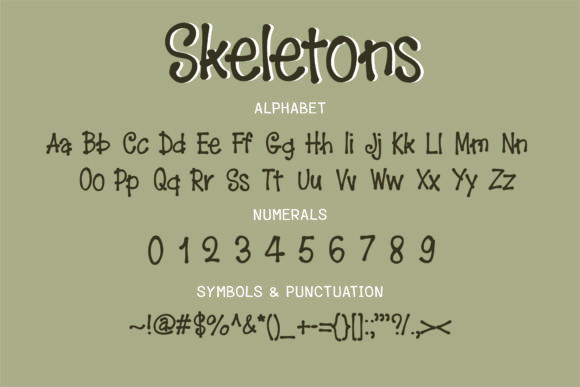 Skeletons Font PNG with transparent background - Preview 1
