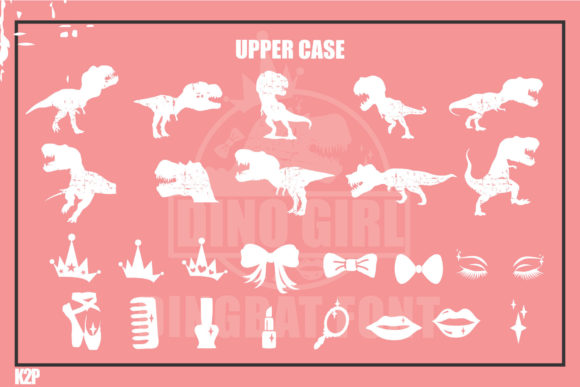 Dino Girl Font PNG with transparent background - Preview 1