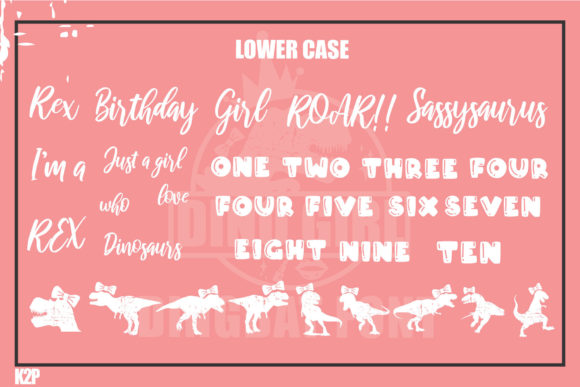 Dino Girl Font PNG with transparent background - Preview 2