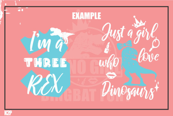 Dino Girl Font PNG with transparent background - Preview 6